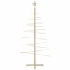 vidaXL Wooden Christmas Tree Brown Solid Pine Wood, Bamboo Small/Medium