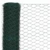 vidaXL Chicken Wire Fence Steel with PVC Coating 82.0x4.9' Green