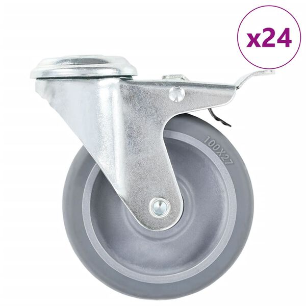 vidaXL 24 pcs Bolt Hole Swivel Casters 3.94 " (6x143427)