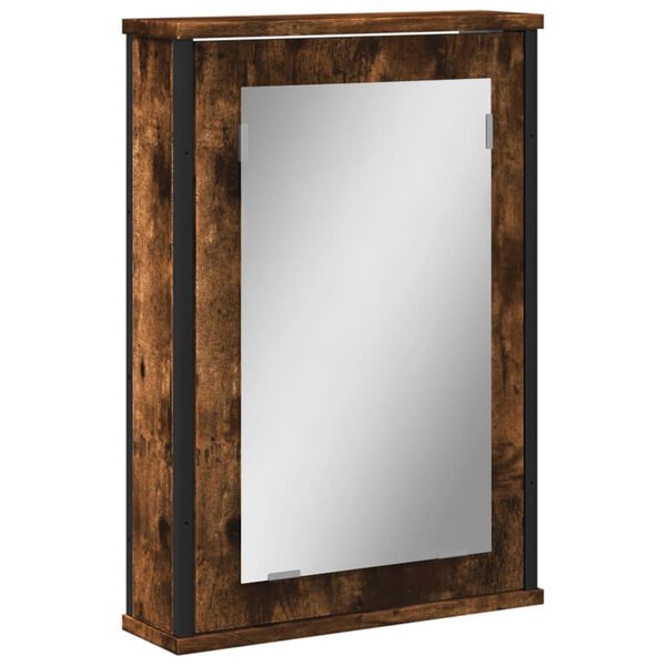 vidaXL Bathroom Mirror Cabinet Smoked oak