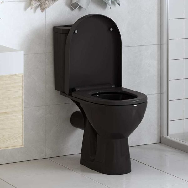 vidaXL Soft-close Toilet Seat with Quick-release Design Black