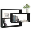 vidaXL Wall Shelf Black Engineered wood 40.9 x 7.9 x 23.0 in Wall Shelf