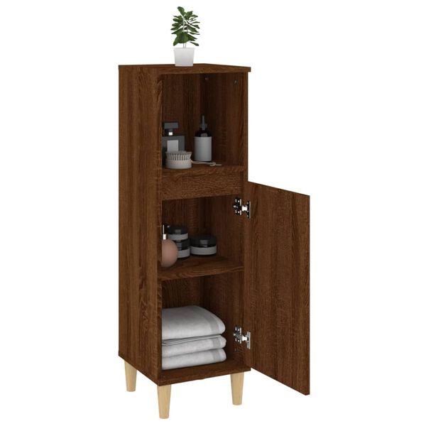vidaXL Bathroom Cabinet Brown Oak Engineered wood, eucalyptus wood Medium