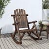 vidaXL Garden Rocking Chair Burned Wood Finish Solid Spruce Wood Standard