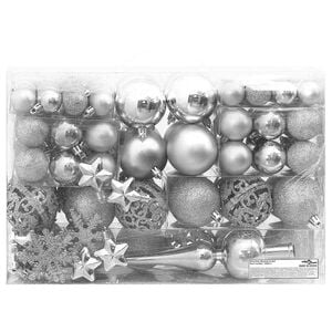 vidaXL Christmas Bauble Set Set of 111 Silver Polystyrene Various sizes