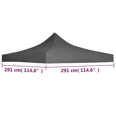 vidaXL Party Tent Roof 9.8'x9.8' Anthracite