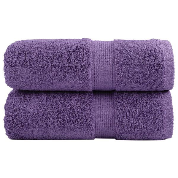 vidaXL Guest Towel Set of 2 Purple 100% cotton 11.8 x 19.7 in
