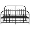 vidaXL Bed Frame Black Powder-Coated Steel Large Bed Frame Rectangular