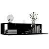 vidaXL TV Cabinet Black Engineered Wood Medium Drop-Down TV Cabinet