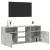 vidaXL TV Cabinet Concrete Grey Engineered Wood and Tempered Glass Medium
