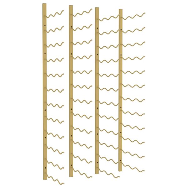 vidaXL Wall Mounted Wine Rack for 36 Bottles 2 pcs Gold Iron