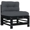 vidaXL Garden Lounge Set Black, Anthracite Solid Pine Wood, Plywood Large