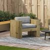 vidaXL Garden Sofa Natural Wood Treated Pine Wood Single Durable