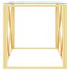 vidaXL Coffee Table Gold Stainless Steel, Tempered Glass Medium Durable