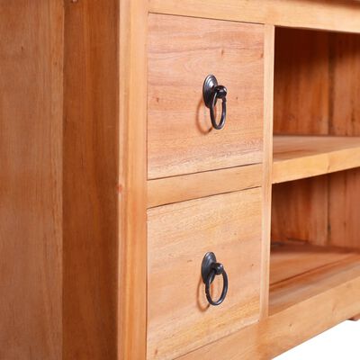 vidaXL TV Cabinet 39.4"x15.7"x17.7" Solid Mahogany Wood