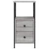 vidaXL Bedside Cabinet Set of 2 Grey Sonoma Engineered wood, iron
