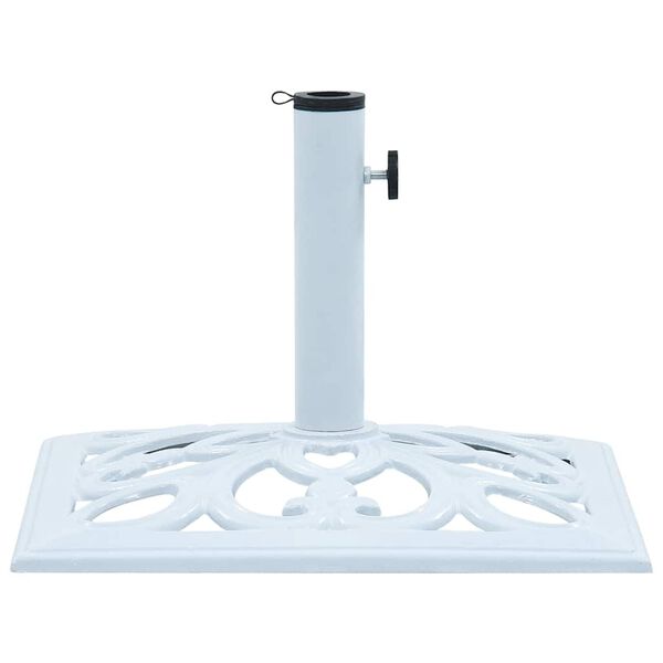 vidaXL Umbrella Base White Cast Iron 26.5 lbs Durable Umbrella Base
