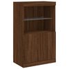 vidaXL Sideboard Brown Oak Engineered Wood, Glass Sideboard Rectangular