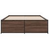 vidaXL Bed Frame Brown Oak Engineered Wood and Metal Double Durable