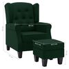 vidaXL Armchair Dark Green Fabric (100% polyester), Plywood, Plastic