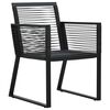 vidaXL Dining Set Black PVC rattan, powder-coated steel, glass