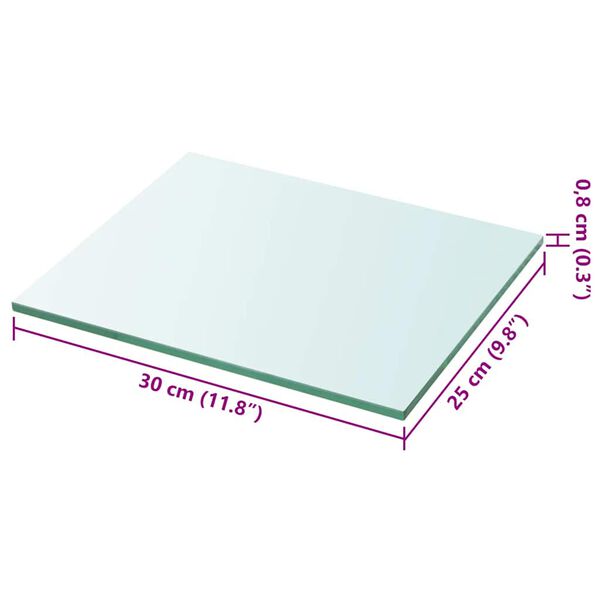 vidaXL Glass Panel Set of 2 Clear Tempered glass 11.8 x 9.8 in