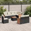 vidaXL Garden Sofa Set Black PE rattan 9 Piece Set Modular