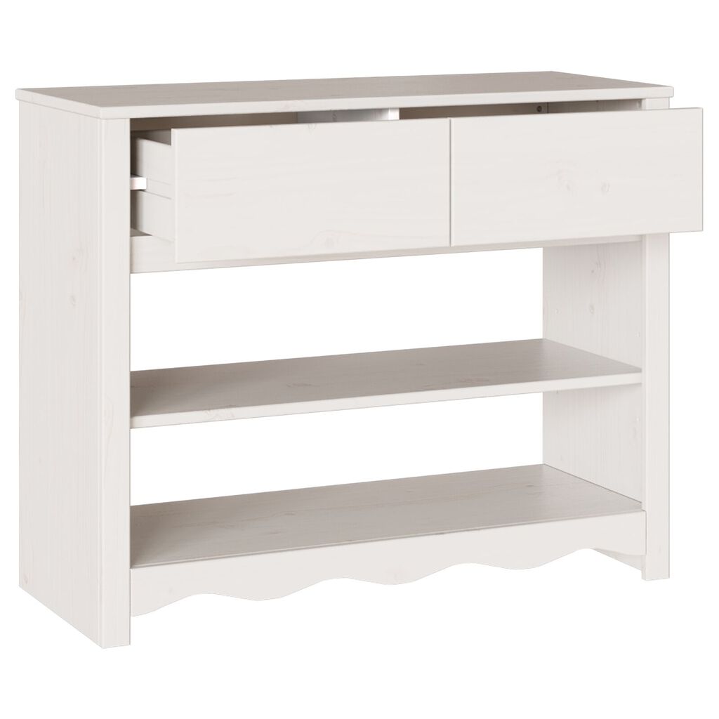 vidaXL Console Table White 89.5 x 37 x 73 cm Solid pine wood