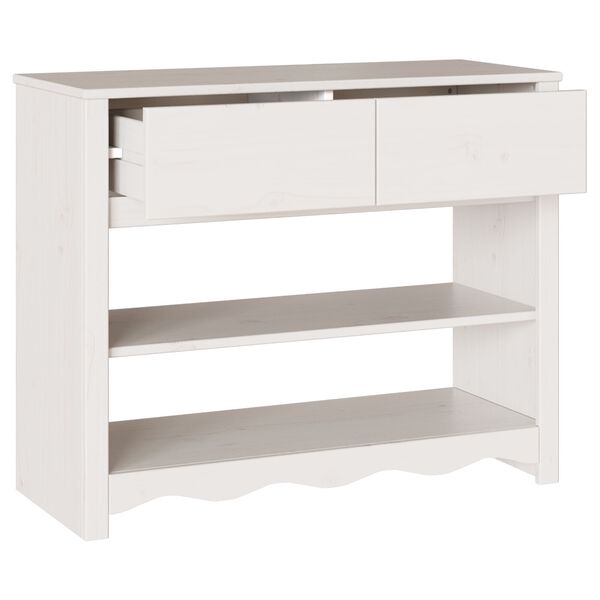 vidaXL Console Table White 89.5 x 37 x 73 cm Solid pine wood