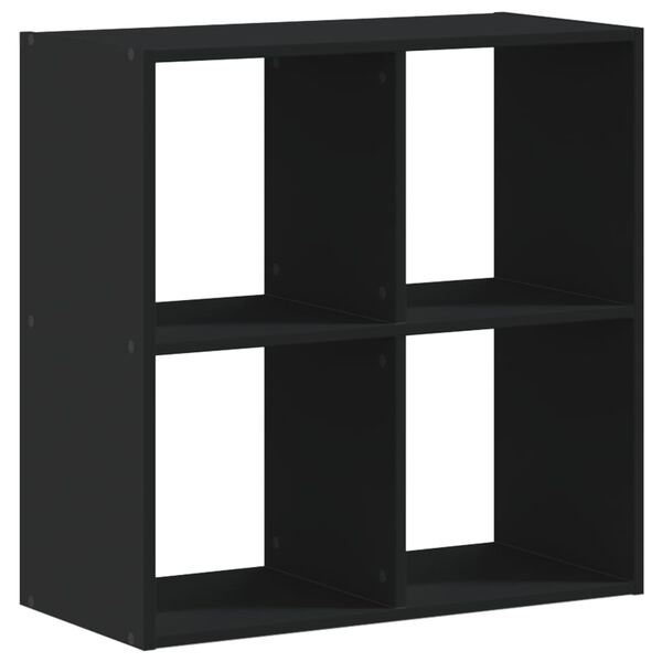 vidaXL Bookcase Black Engineered Wood Medium Bookcase Rectangular