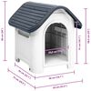 vidaXL Dog House Grey and White Polypropylene 23.2 x 29.5 x 26.0 in