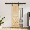 vidaXL Sliding Door with Hardware Set 27.6x82.7" Solid Wood Pine