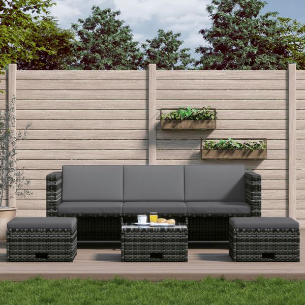 vidaXL Garden Sofa Set Grey and Dark Grey