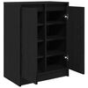 vidaXL Shoe Cabinet Black Oak Engineered Wood Medium Shoe Cabinet