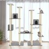 vidaXL Cat Tree Light Grey Engineered wood, plush, sisal Large Durable
