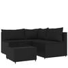 vidaXL Patio Lounge Set Black PE rattan Adjustable Feet Patio Lounge Set