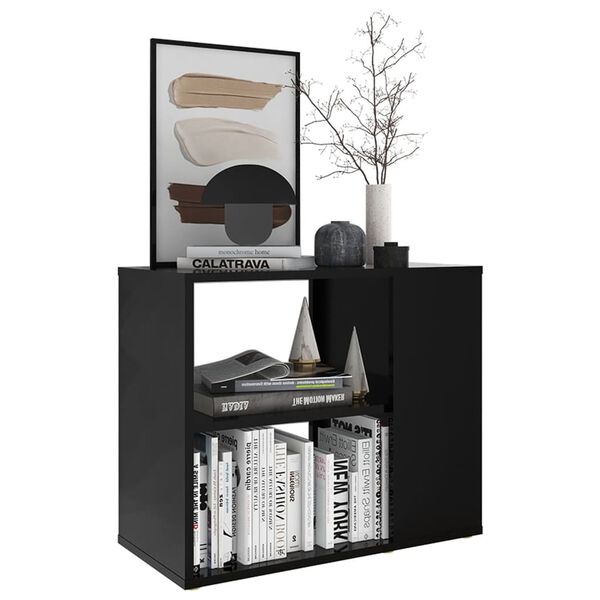 vidaXL Side Cabinet Black 23.6x11.8x19.7" Engineered Wood