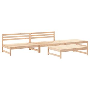 vidaXL Garden Lounge Set Natural Wood Solid pine wood Medium Modular