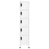 vidaXL Locker Cabinet White Steel Tall Modern Locker Cabinet