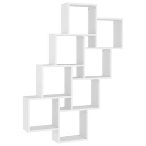 vidaXL Wall Shelf White Engineered wood Short, tall Wall mounting