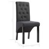 vidaXL Dining Chair Set of 6 Dark Gray Fabric, Rubber wood Standard