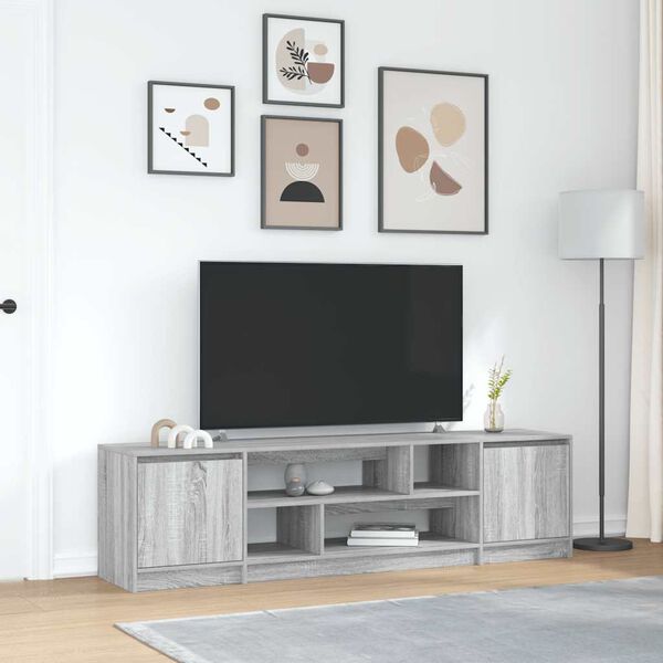 vidaXL TV Cabinet Grey Sonoma Engineered Wood Large TV Cabinet