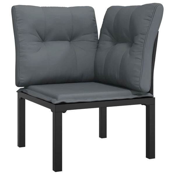 vidaXL Garden Lounge Set Black, Dark Grey