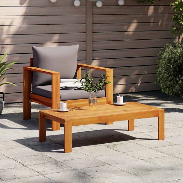 vidaXL Garden Chair Dark Grey, Natural Wood