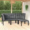 vidaXL Garden Lounge Set Black and Dark Grey