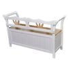 vidaXL Garden Bench White Solid fir wood Medium Wooden Garden Bench