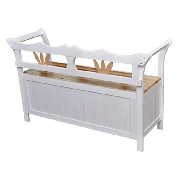 vidaXL Garden Bench White Solid fir wood Medium Wooden Garden Bench