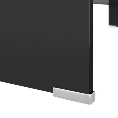 vidaXL TV Stand / Monitor Riser Glass Black 39.4"x11.8"x5.1"
