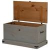 vidaXL Storage Chest Grey Solid pine wood, metal Medium Storage Chest