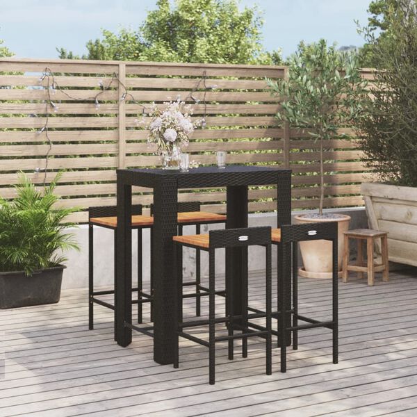 vidaXL Garden Bar Set Black